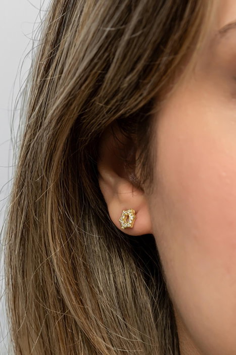 Heliophilia Silver Pendientes de Plata de Ley 925 con Recubrimiento de Oro y Circón Heliophilia Silver Pendientes de Plata de Ley 925 con Recubrimiento de Oro y Circón